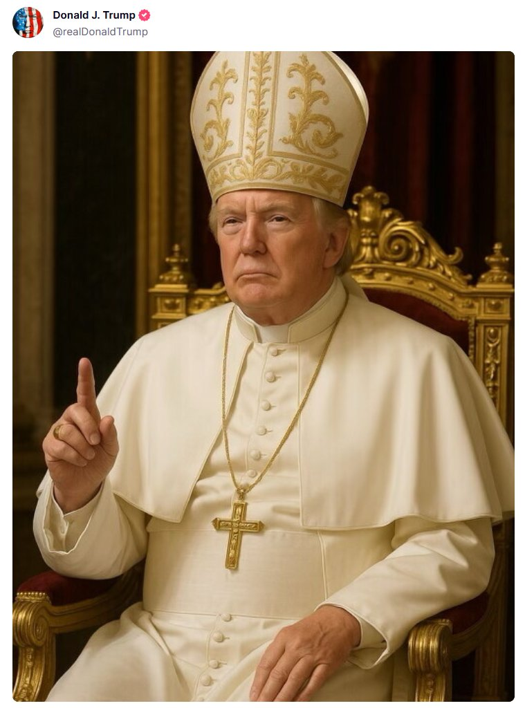 特朗普发布AI生成教皇图片